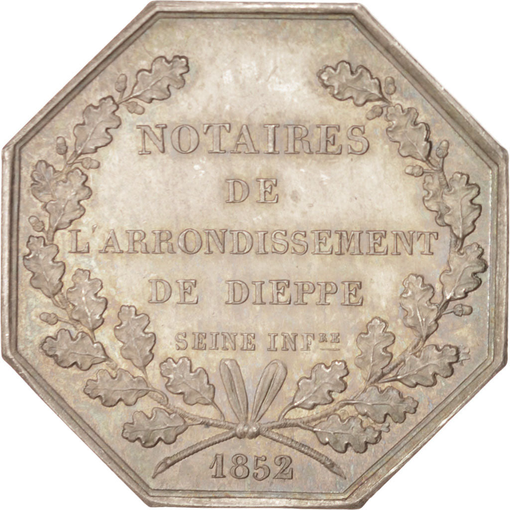 France, Token, Notary, 1852, AU(55-58), Silver, Lerouge:116