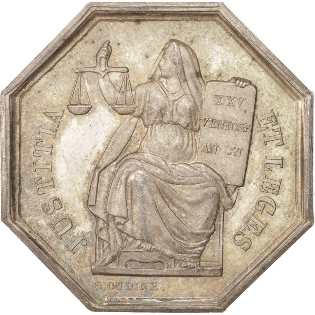 France, Token, Notaires de l'Arrondissement de Tours, n.d., Silver, Oudiné