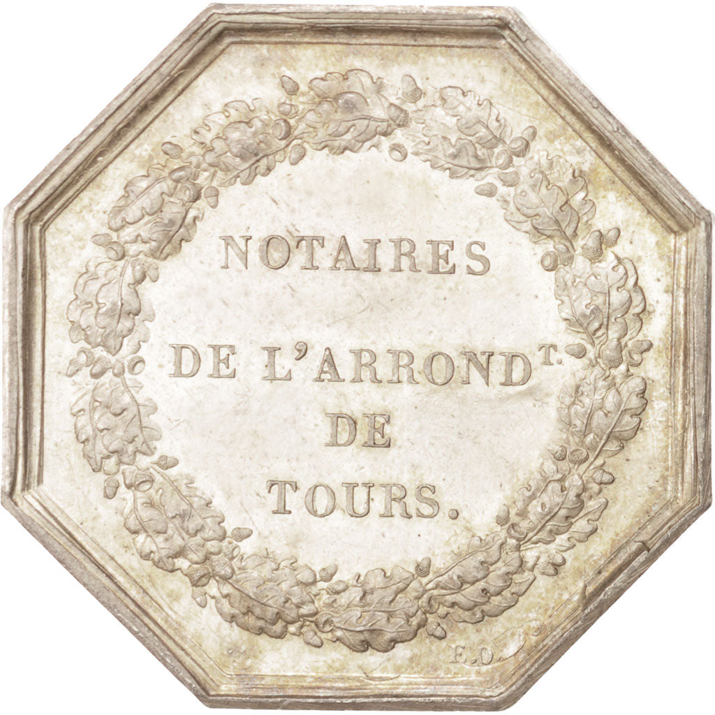France, Token, Notaires de l'Arrondissement de Tours, n.d., Silver, Oudiné