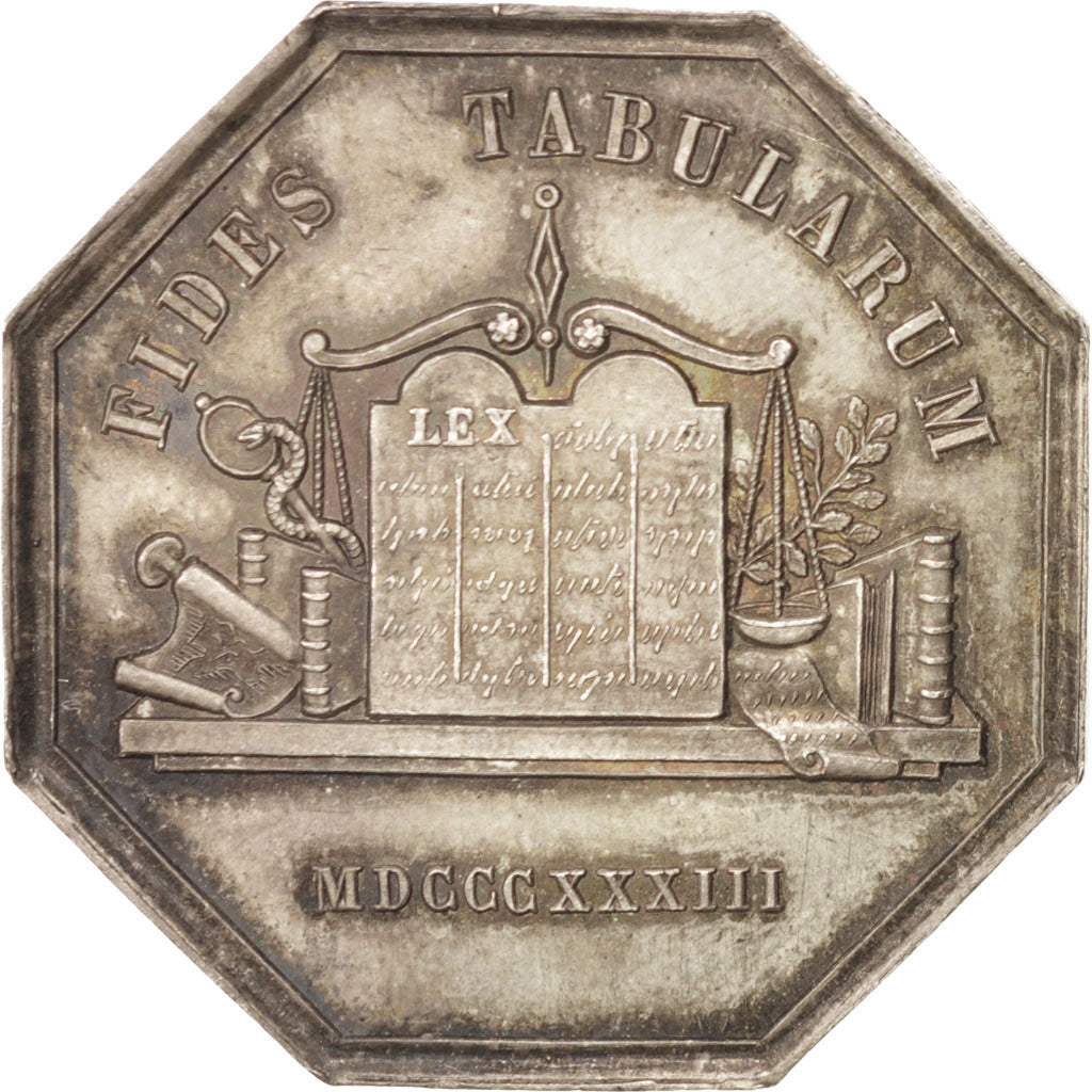 France, Jeton, Notary, 1833, TTB+, Argent, Lerouge:121