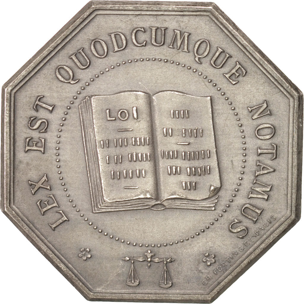 France, Token, Notary, AU(55-58), Silver, Lerouge:46