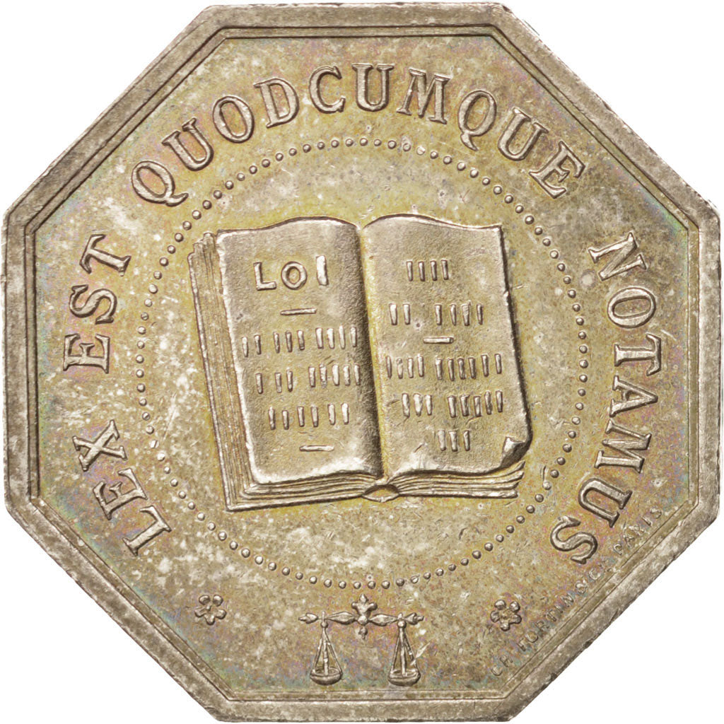 France, Token, Notary, AU(55-58), Silver, Lerouge:46