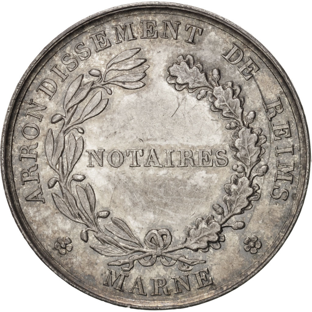 France, Token, Notary, 1824, MS(60-62), Silver, Lerouge:343