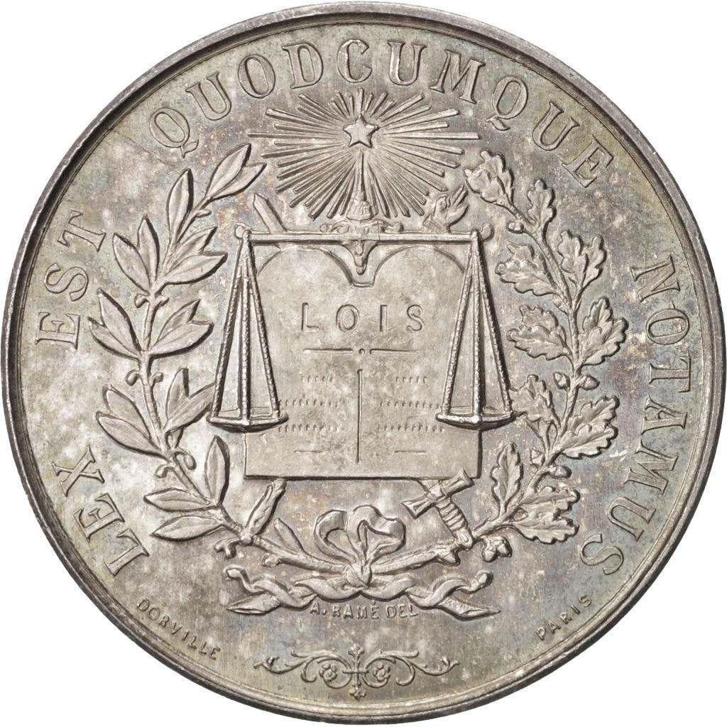 France, Token, Notary, MS(60-62), Silver, Lerouge:220