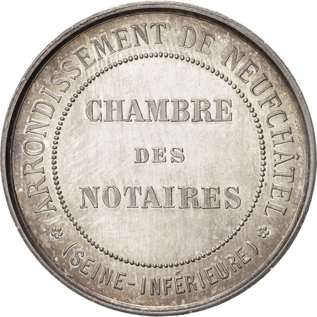 France, Token, Notary, MS(60-62), Silver, Lerouge:220