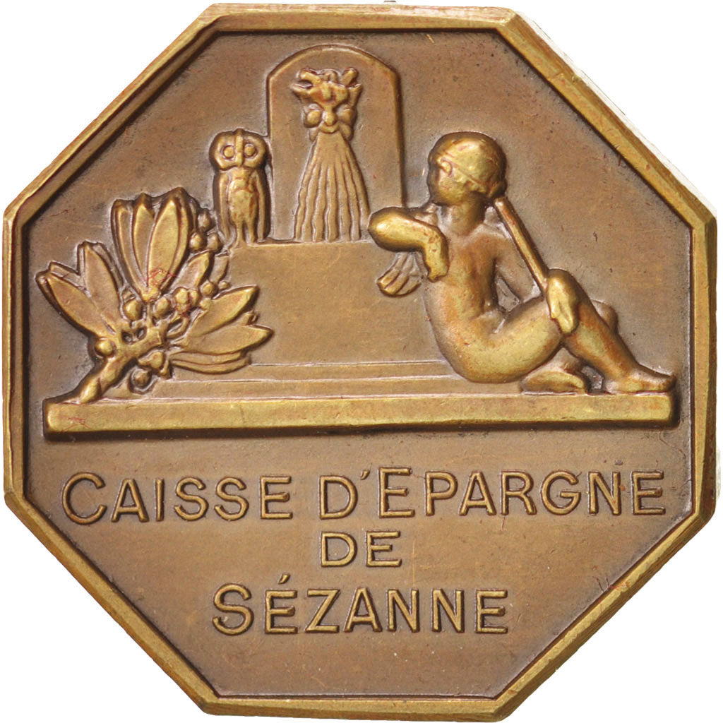 France, Jeton, Caisse d'Épargne de Sézanne, Bronze, SUP+, Dammann