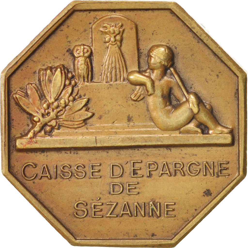 Francia, ficha, Caisse d'Épargne de Sézanne, Bronzo, Dammann, SPL-
