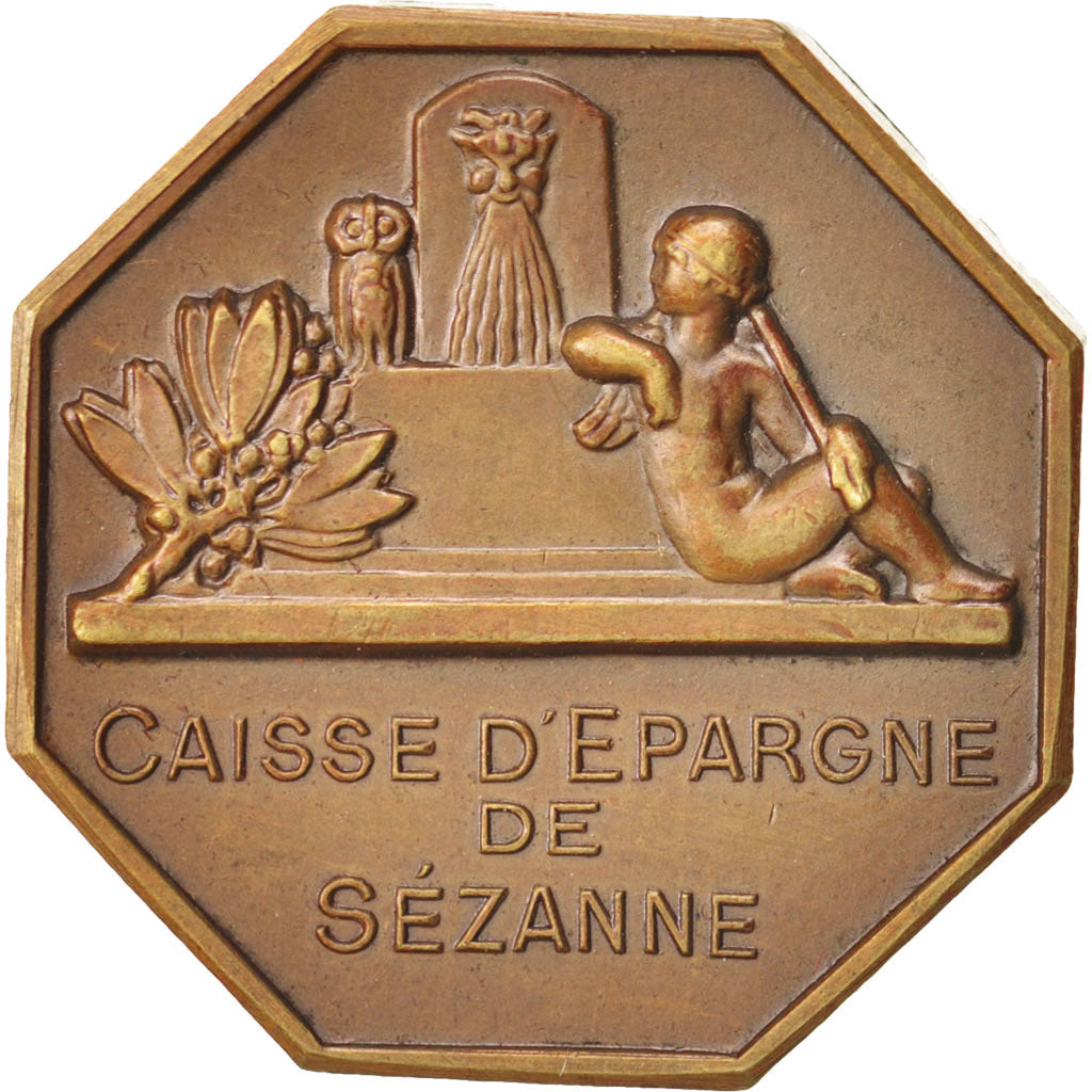 France, Jeton, Caisse d'Épargne de Sézanne, Bronze, SUP+, Dammann