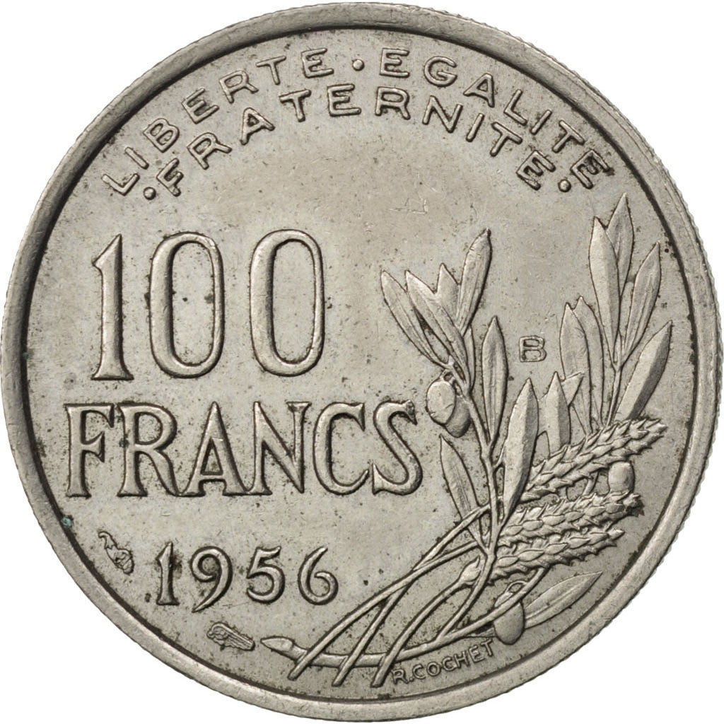 Coin, France, Cochet, 100 Francs, 1956, Beaumont le Roger, EF(40-45)
