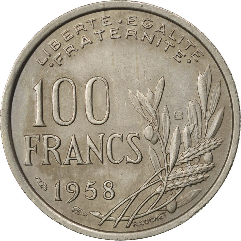 Monnaie, France, Cochet, 100 Francs, 1958, Beaumont le Roger, SUP