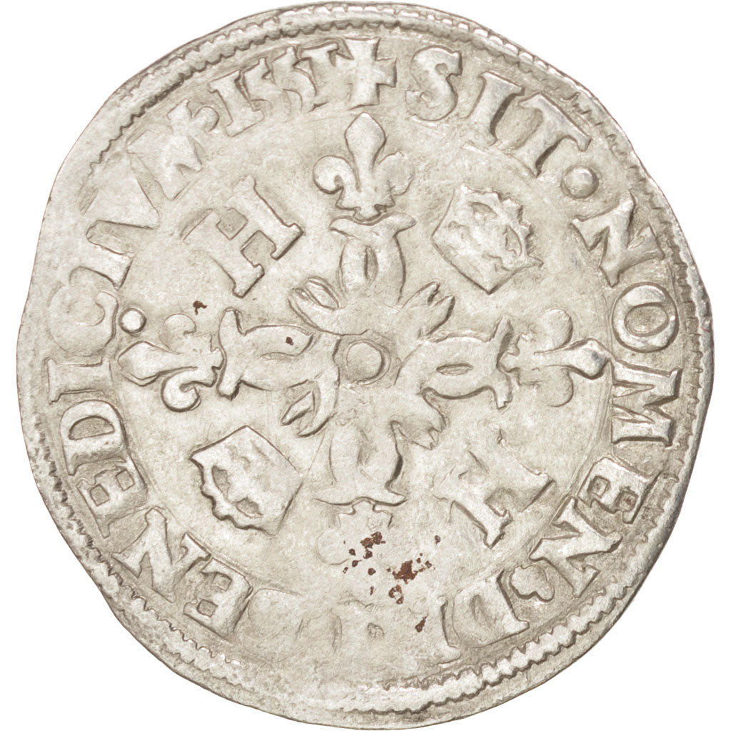 Coin, France, Douzain aux croissants, 1551, Paris, AU(50-53), Billon
