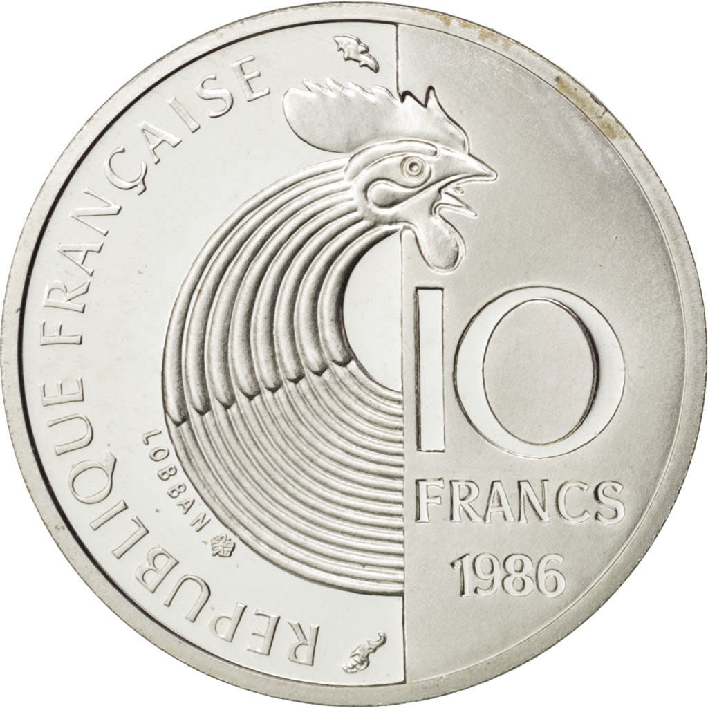 Coin, France, 10 Francs, 1986, MS(65-70), Silver, KM:958b, Gadoury:825