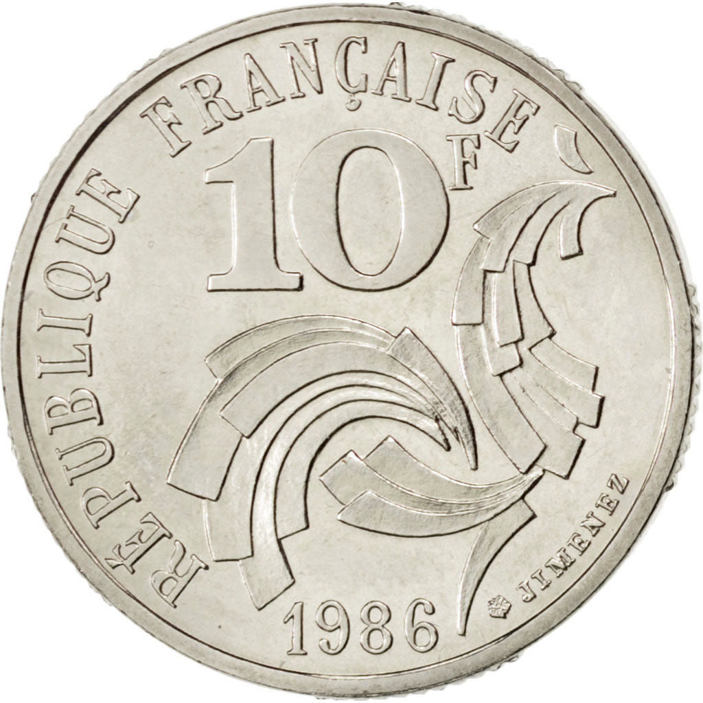 Moneta, Francia, Jimenez, 10 Francs, 1986, SPL, Nichel, KM:959, Gadoury:824