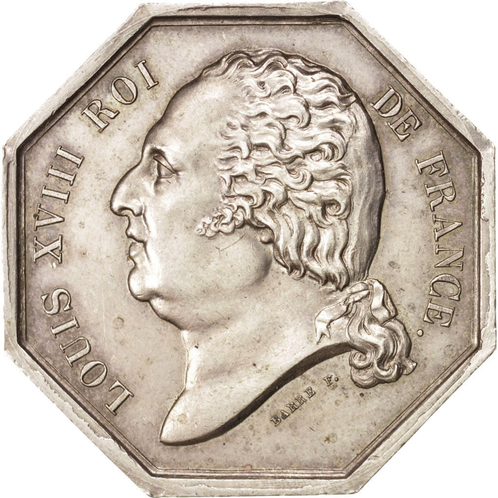 France, Token, Savings Bank, 1818, AU(55-58), Silver, Gailhouste:94