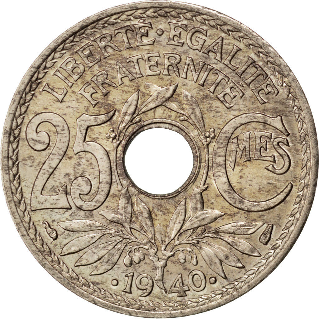 Coin, France, Lindauer, 25 Centimes, 1940, MS(63), Nickel-Bronze, KM:867b