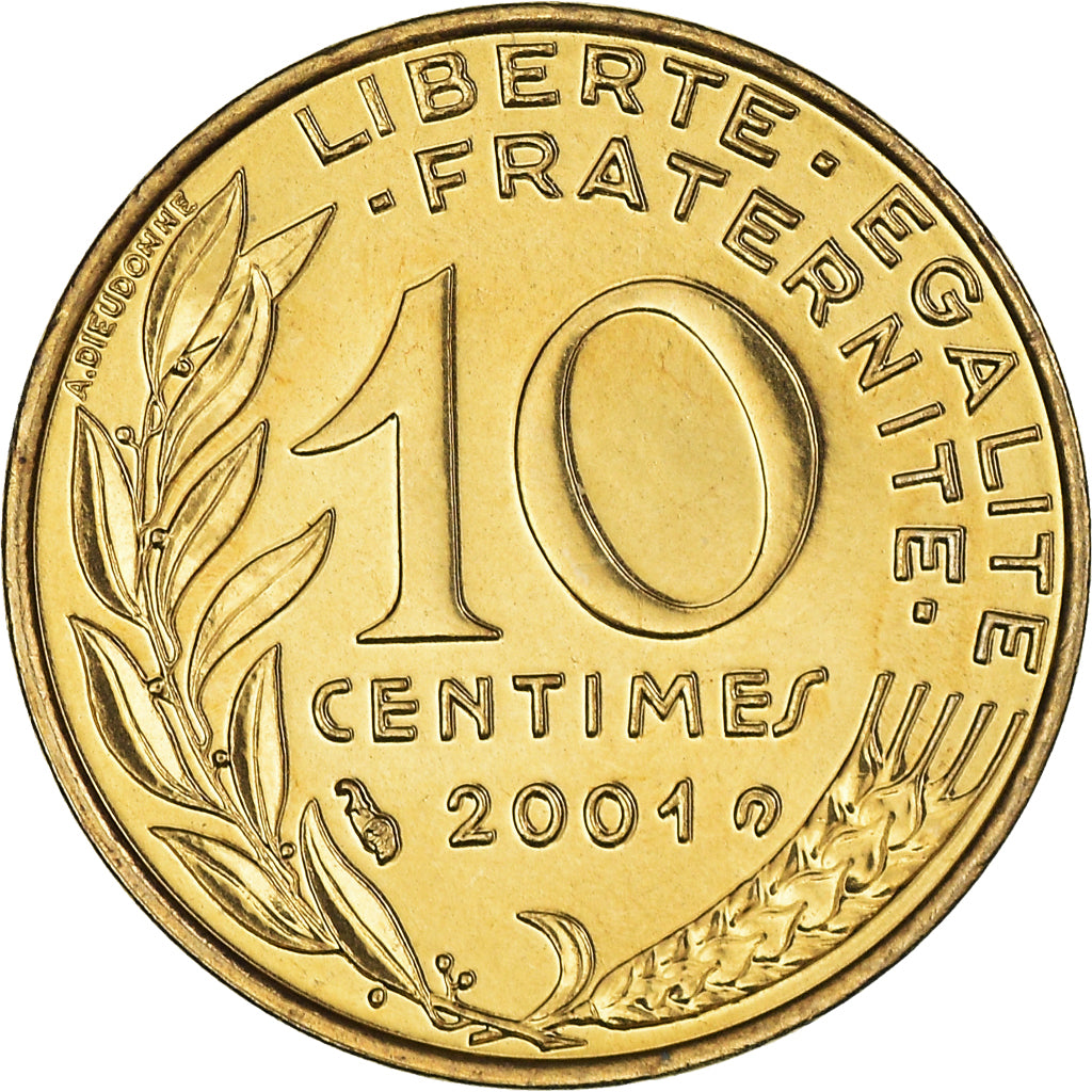 Coin, France, Marianne, 10 Centimes, 2001, Paris, BU, MS(65-70)