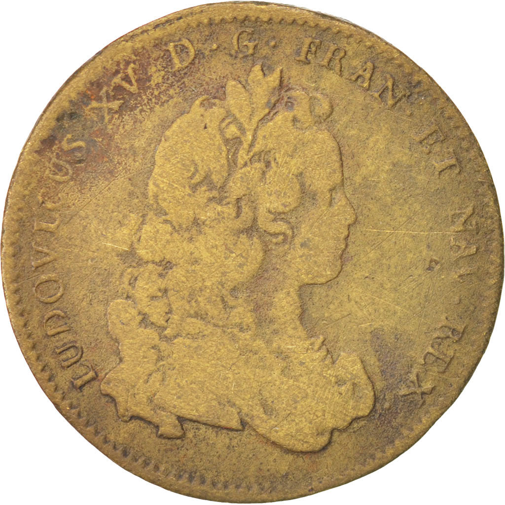 France, Token, Royal, Louis XV, VF(30-35), Brass
