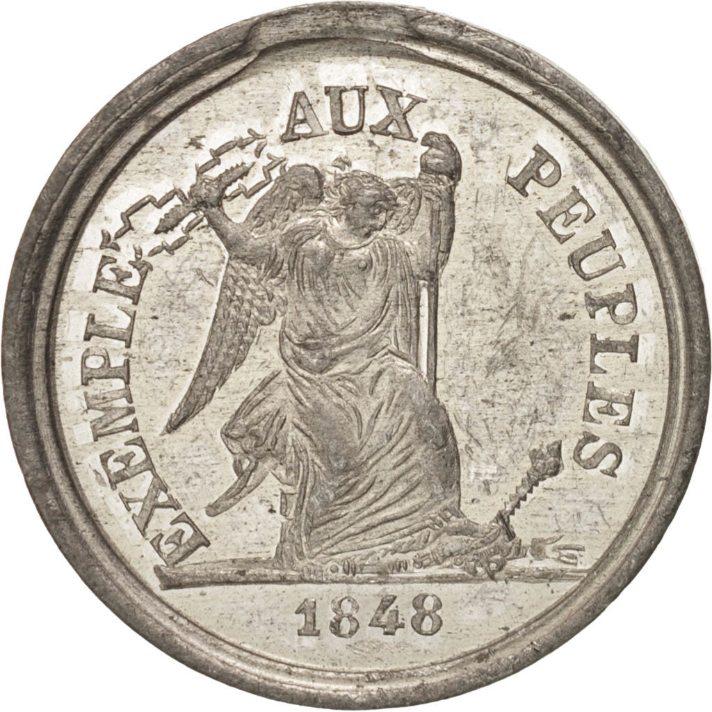 Francja, Medal, Historia, 1848, MS(63), Cyna