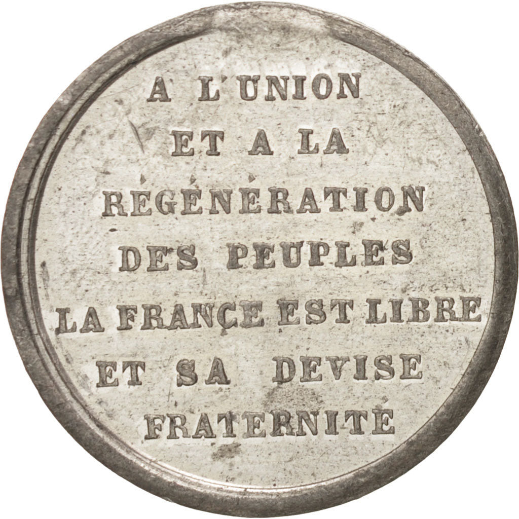 Francja, Medal, Historia, 1848, MS(63), Cyna