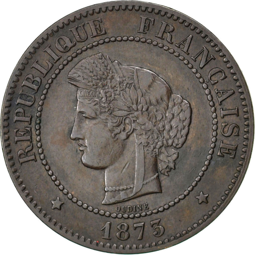France, 5 Centimes, Cérès, 1873, Bordeaux, Bronze, TTB, Gadoury:157a