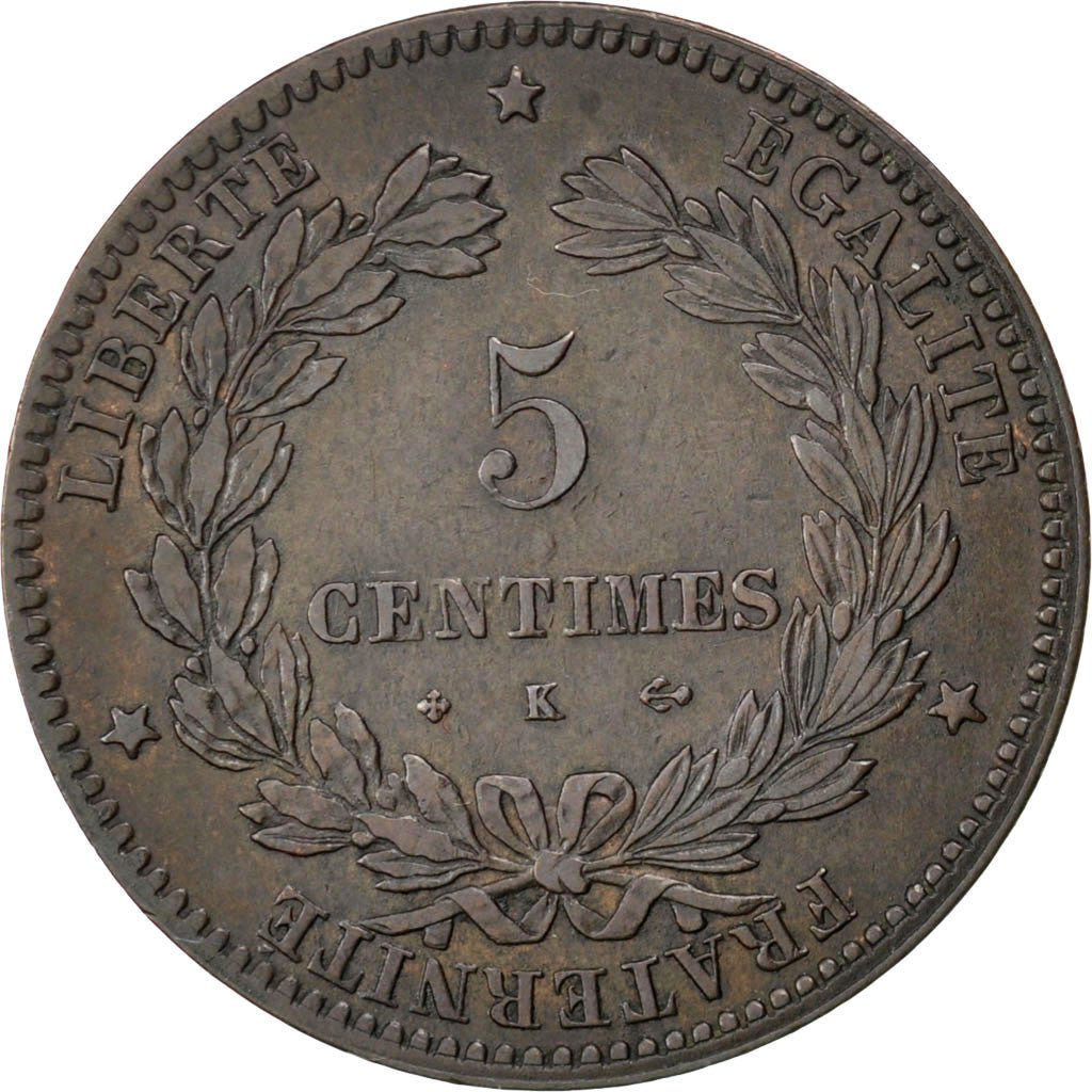 France, 5 Centimes, Cérès, 1873, Bordeaux, Bronze, TTB, Gadoury:157a