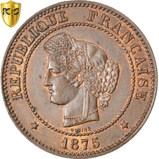 France, 5 Centimes, Cérès, 1875, Paris, Bronze, PCGS, MS63BN, Gadoury:157a