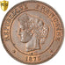 Francia, 5 Centimes, Cérès, 1875, Paris, Bronce, PCGS, MS63BN, Gadoury:157a