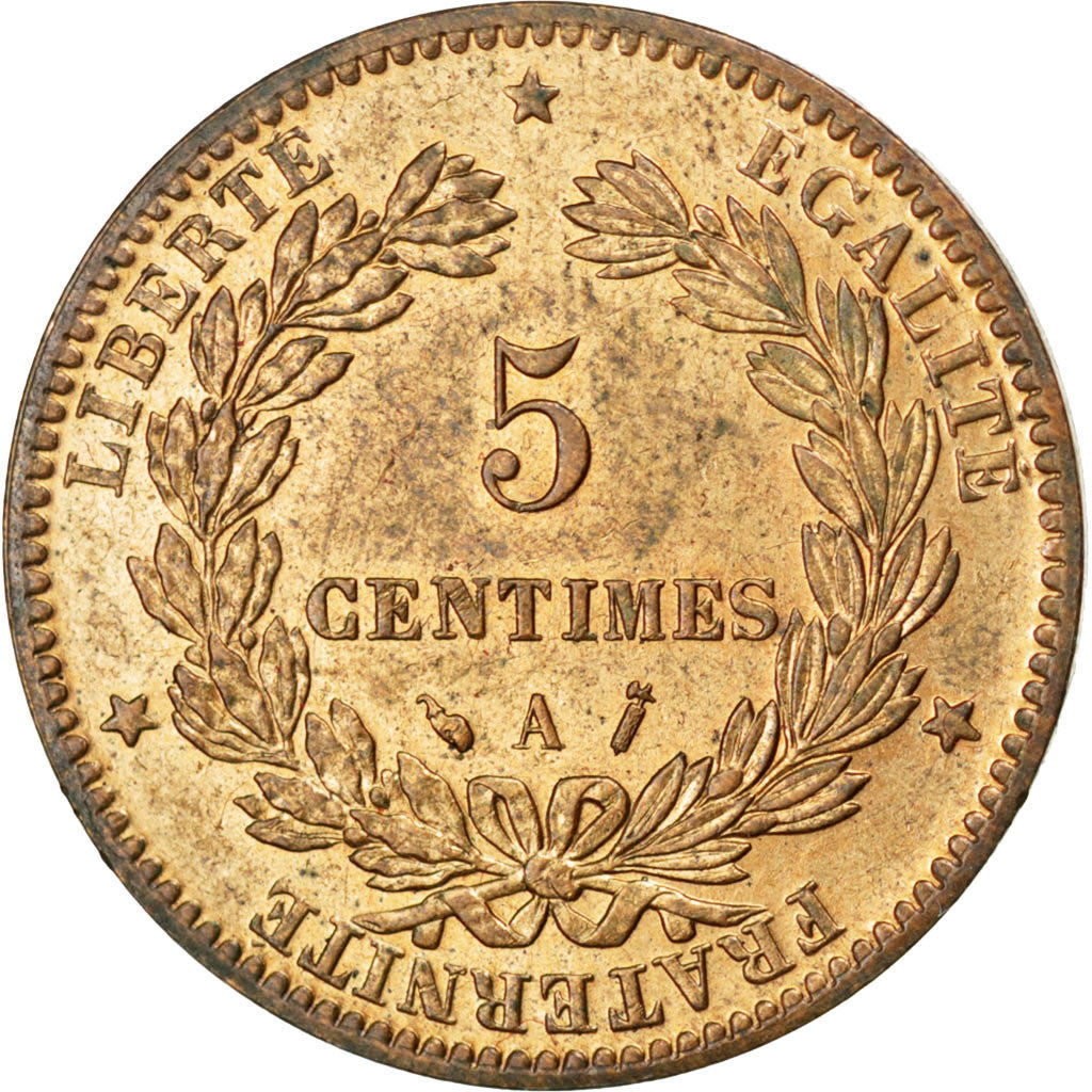 Münze, Frankreich, Cérès, 5 Centimes, 1887, Paris, VZ+, Bronze, KM:821.1