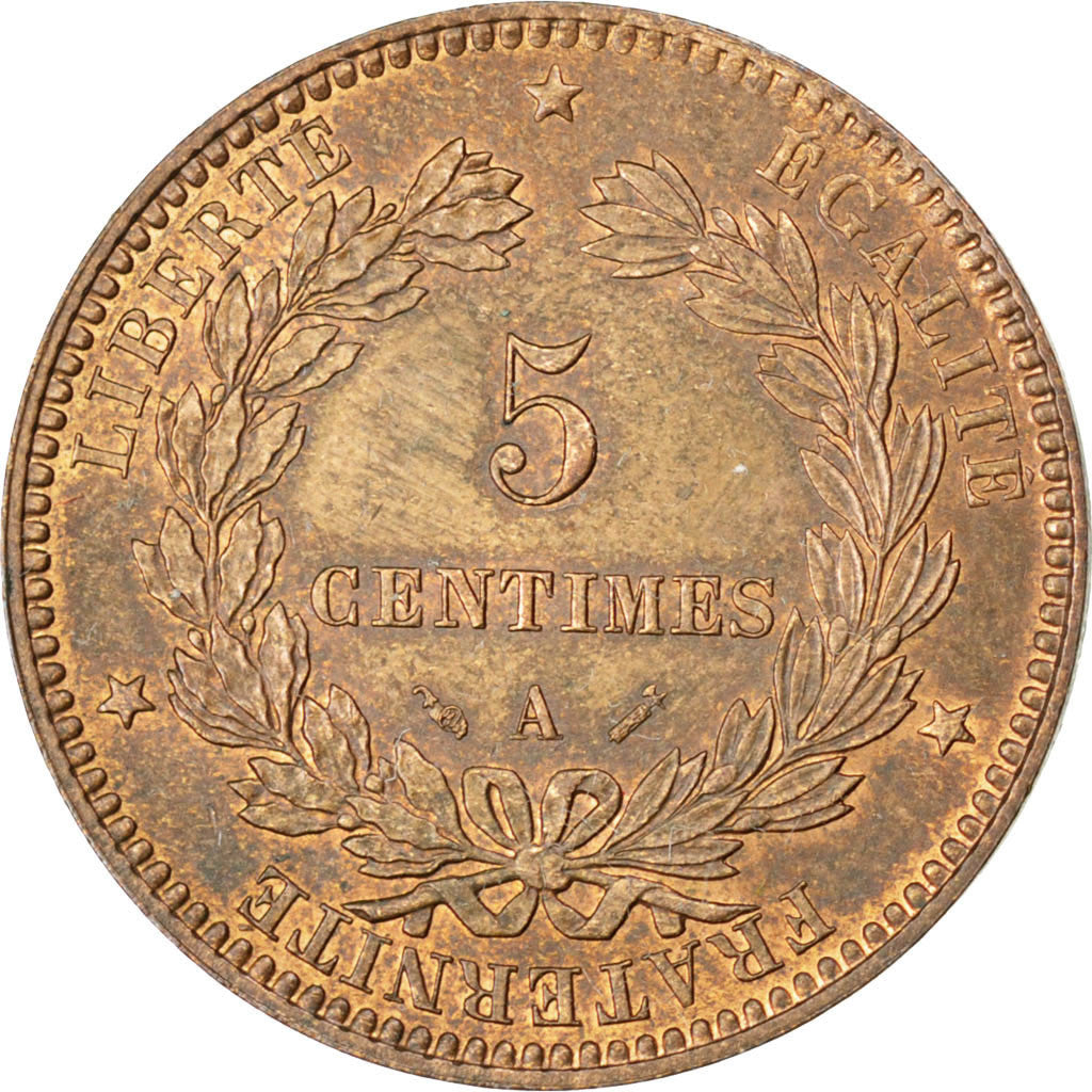 Monnaie, France, Cérès, 5 Centimes, 1894, Paris, SUP, Bronze, KM:821.1