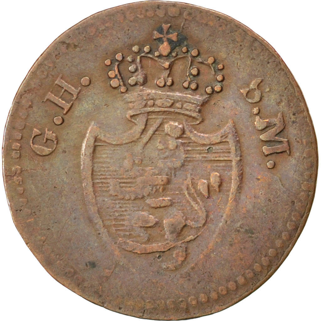 Munten, Duitse staten, HESSE-DARMSTADT, Ludwig X, Pfennig, 1819, FR, Koper