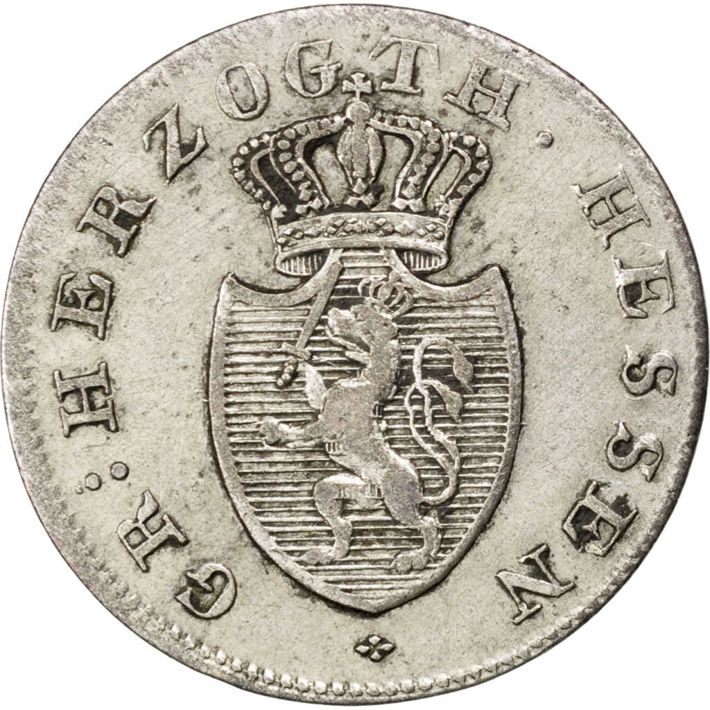 Moneda, Estados alemanes, HESSE-DARMSTADT, Ludwig X, 6 Kreuzer, 1819, MBC