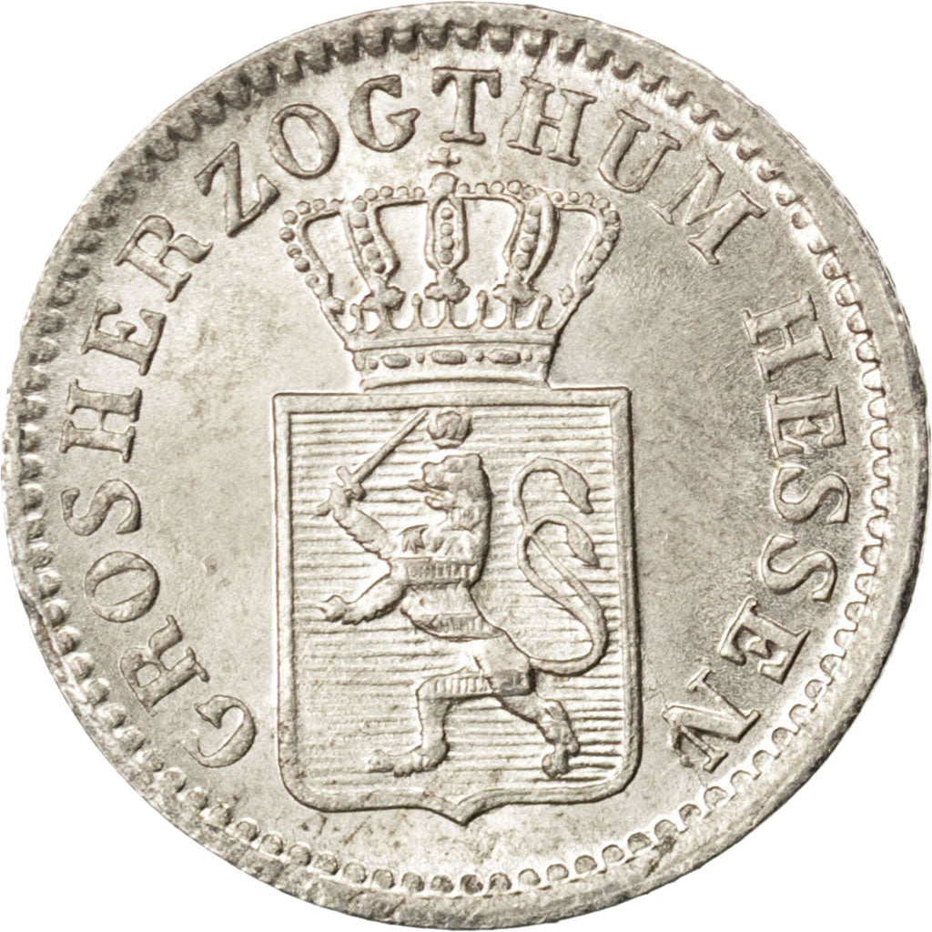 Coin, German States, HESSE-DARMSTADT, Ludwig II, Kreuzer, 1844, MS(63), Silver