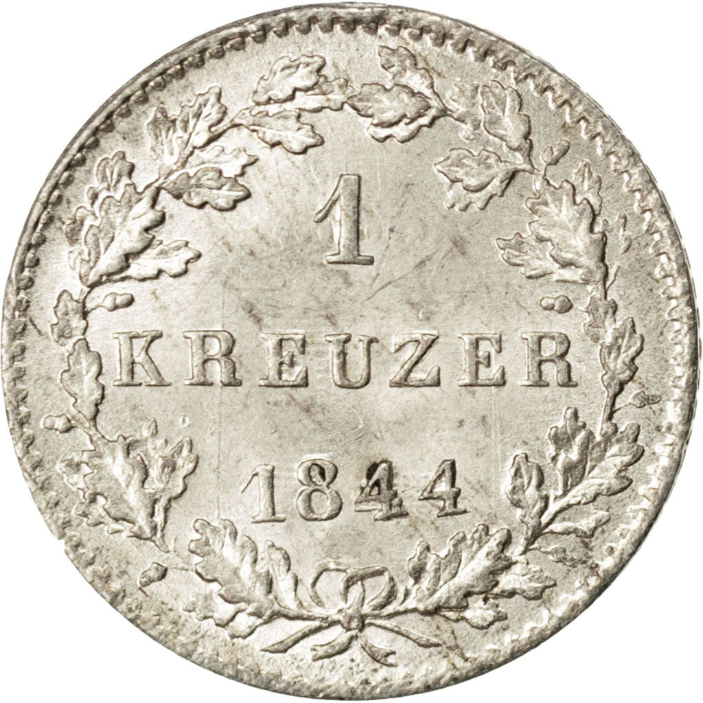 Coin, German States, HESSE-DARMSTADT, Ludwig II, Kreuzer, 1844, MS(63), Silver