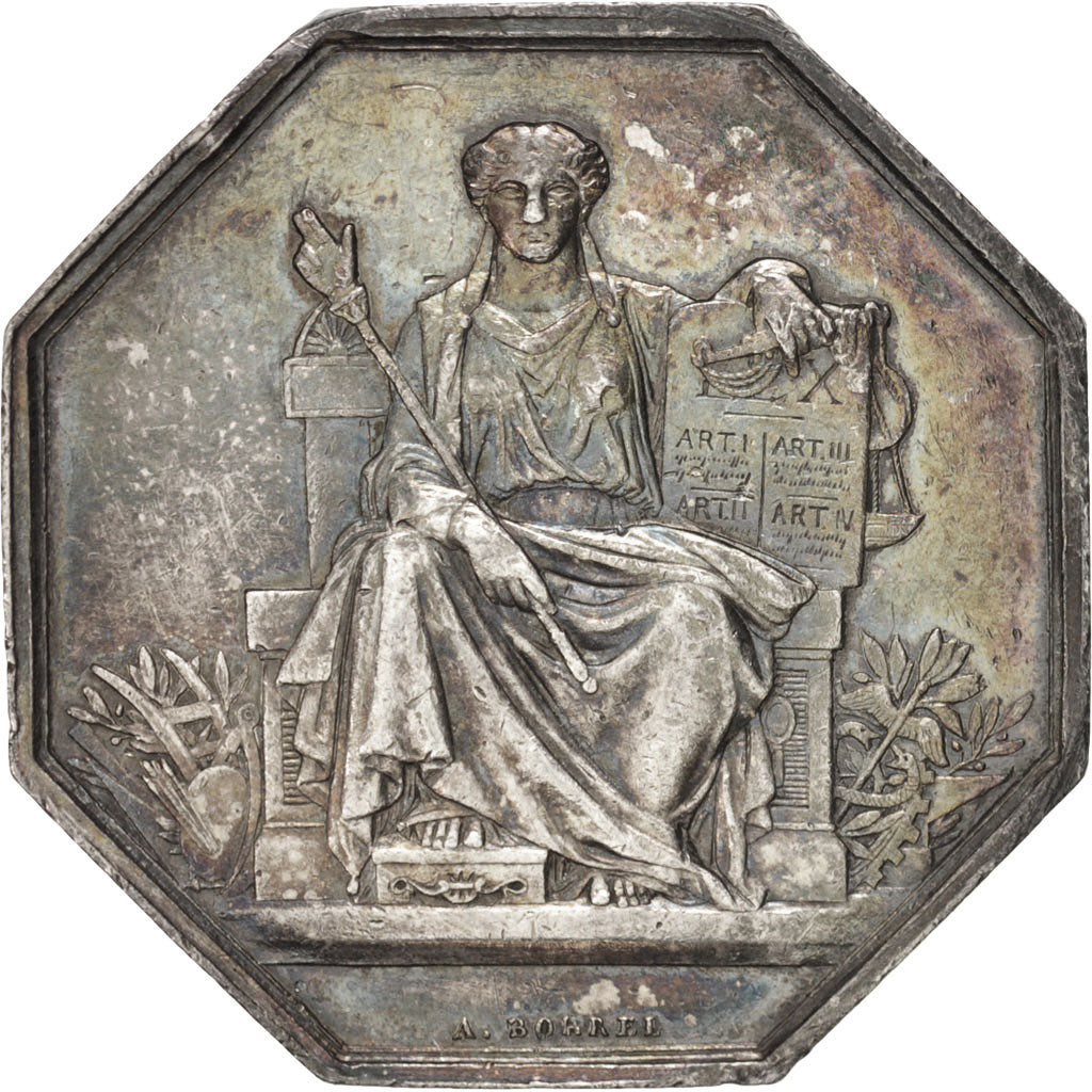 France, Jeton, Notary, Compagnie des Notaires de Paris, Borrel, TTB+, Argent
