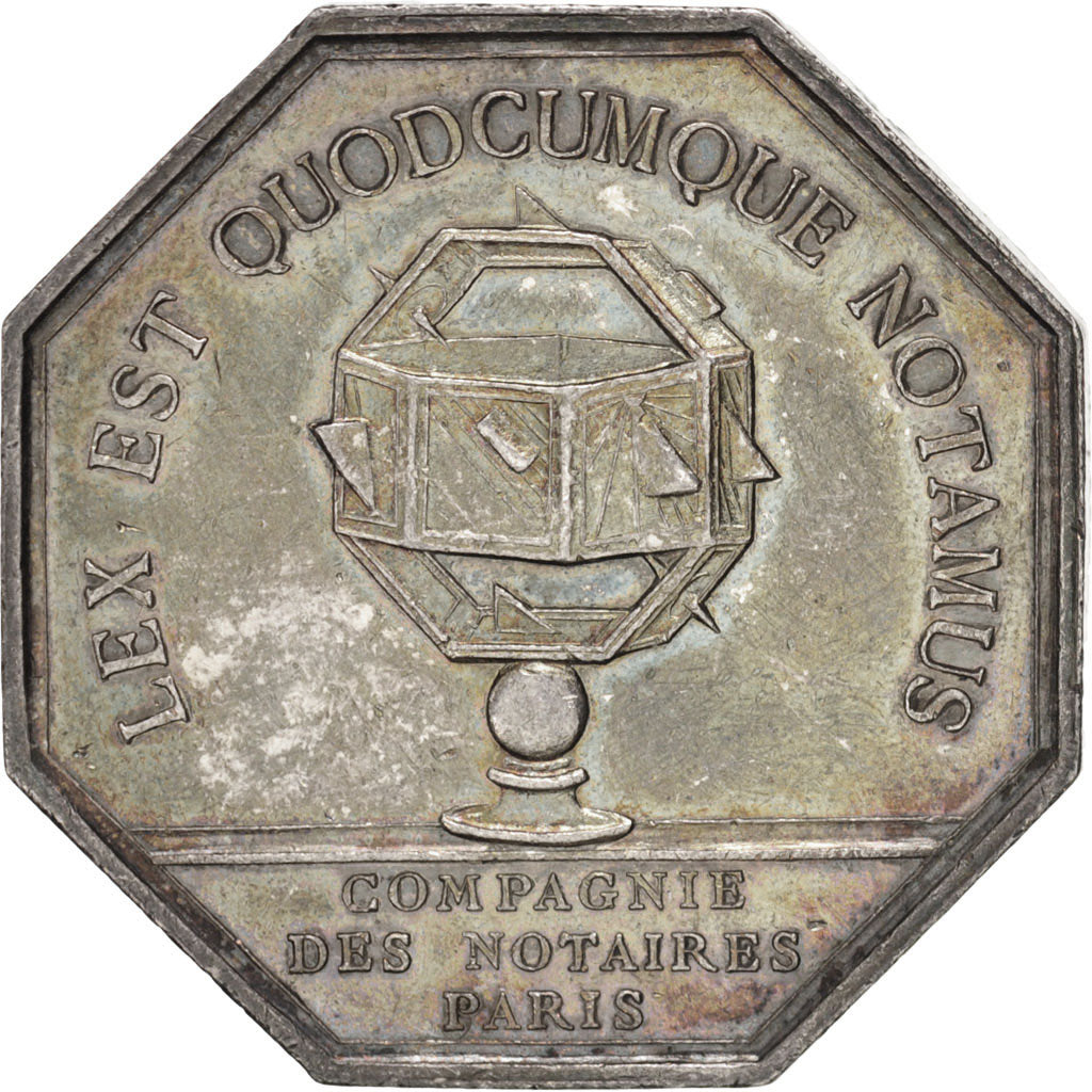 France, Jeton, Notary, Compagnie des Notaires de Paris, Borrel, TTB+, Argent