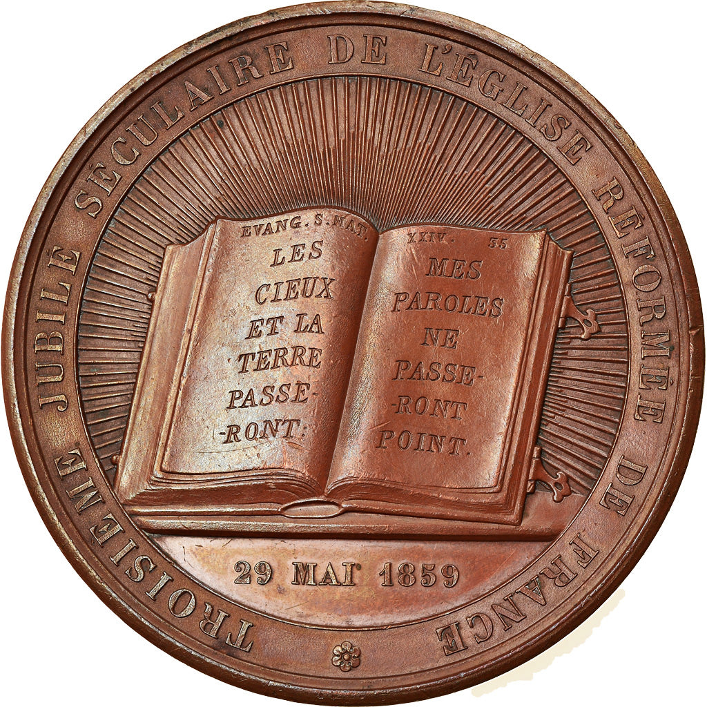 Francja, Medal, Troisième Jubilé Séculaire de l'Eglise Réformée, Religie i
