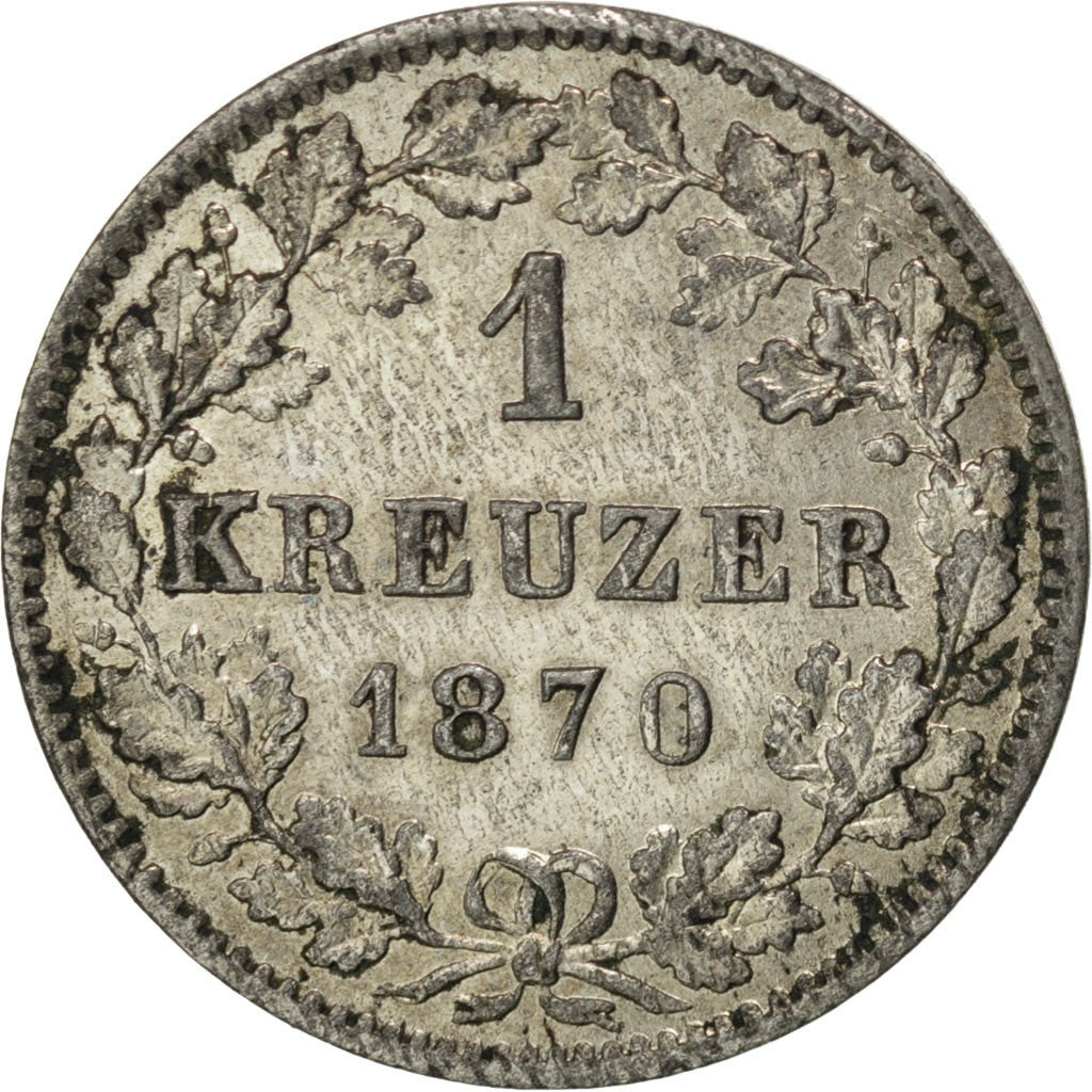 Münze, Deutsch Staaten, WURTTEMBERG, Karl I, Kreuzer, 1870, VZ, Silber, KM:612