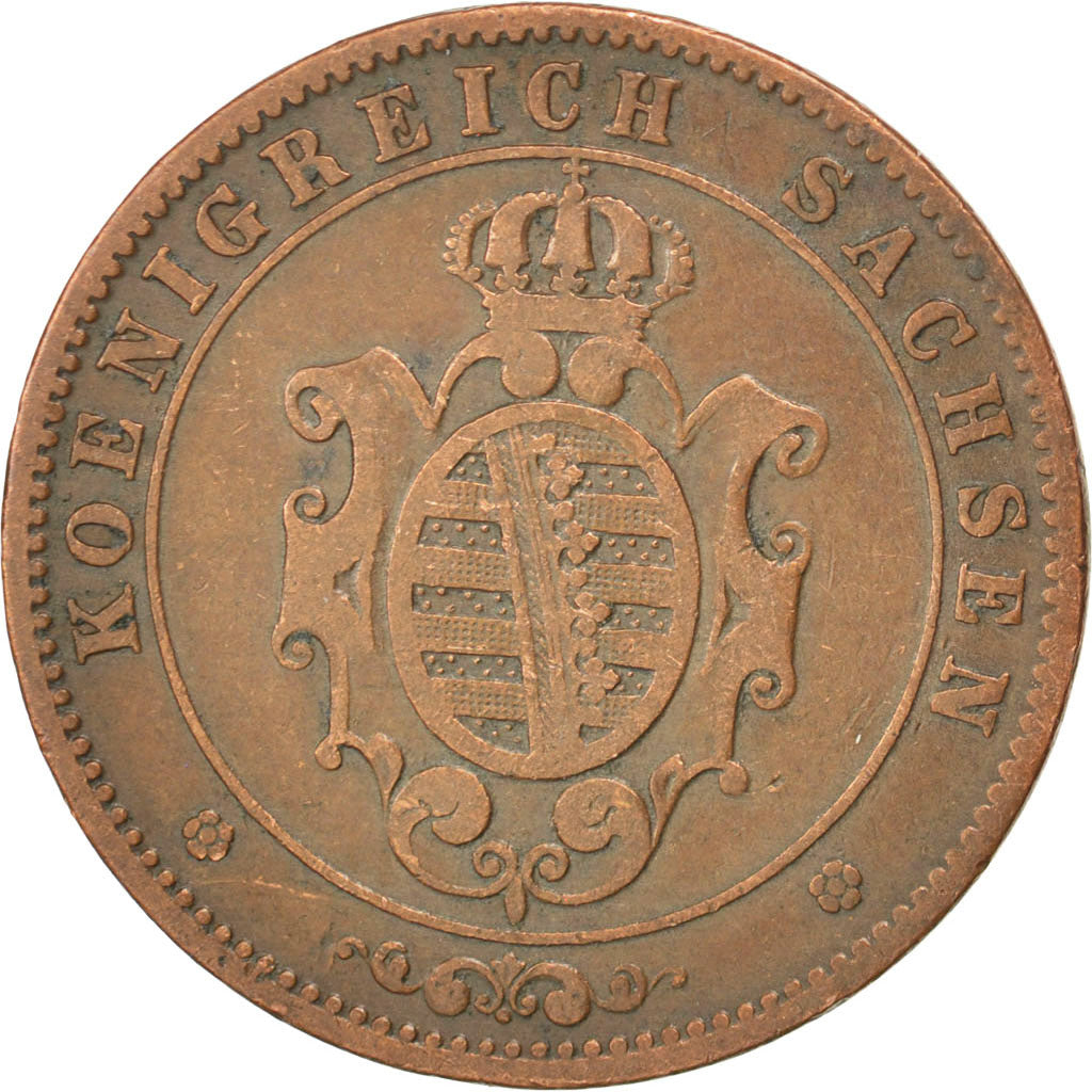 Coin, German States, SAXONY-ALBERTINE, Johann, 5 Pfennig, 1862, Dresde