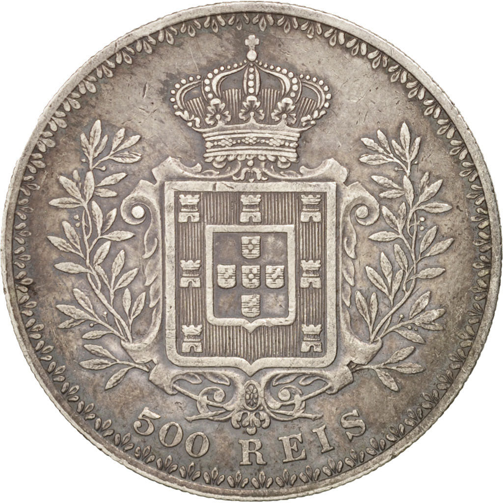 Moneta, Portugal, Carlos I, 500 Reis, 1899, AU(50-53), Srebro, KM:535