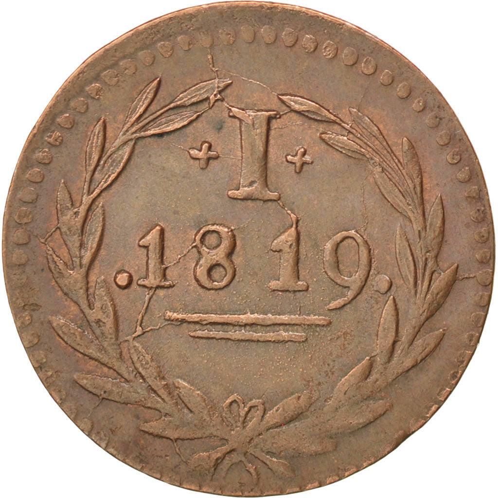 Munten, Duitse staten, FRANKFURT AM MAIN, Pfennig, 1819, ZF, Koper, KM:Tn5