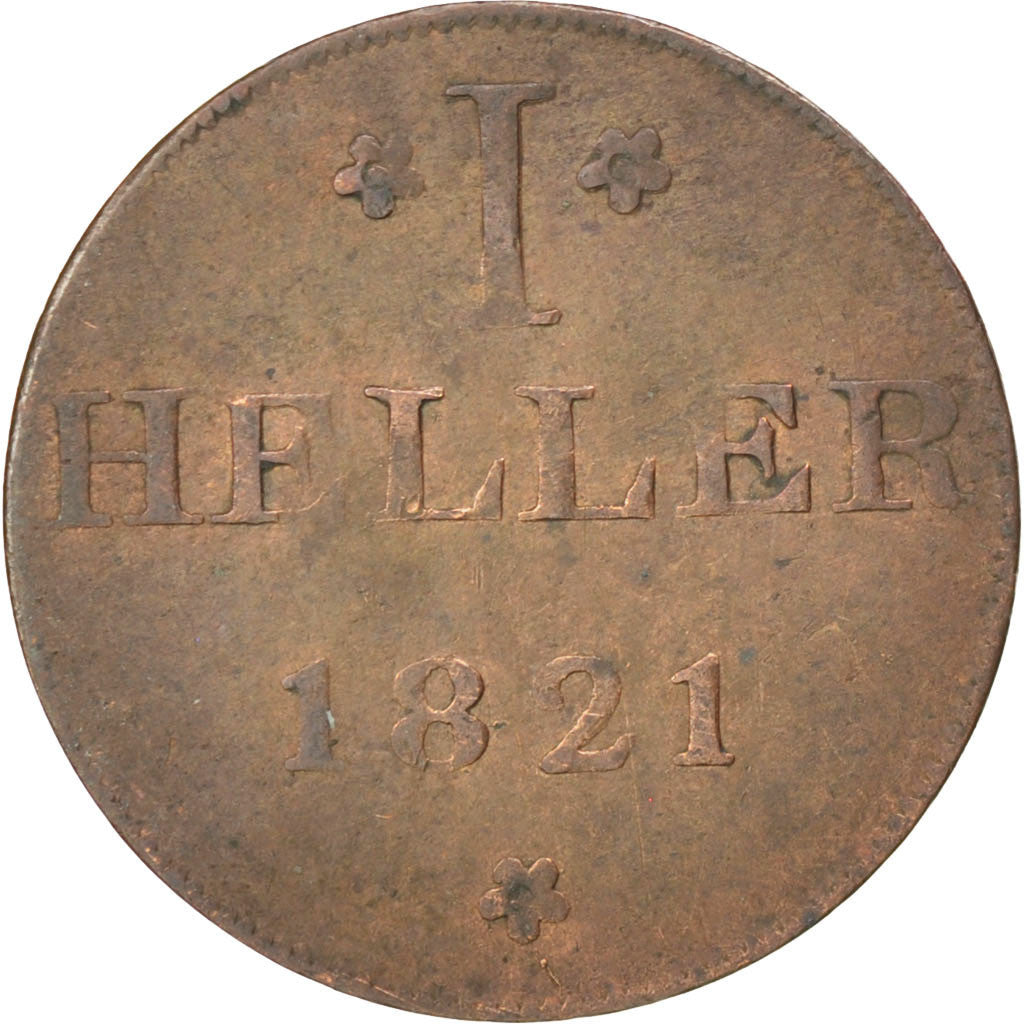Moneda, Estados alemanes, FRANKFURT AM MAIN, Heller, 1821, Frankfurt, EBC