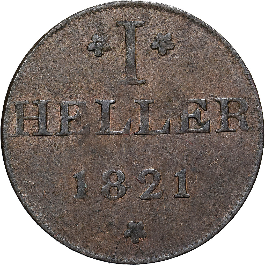 Monnaie, Etats allemands, FRANKFURT AM MAIN, Heller, 1821, Frankfurt, SUP
