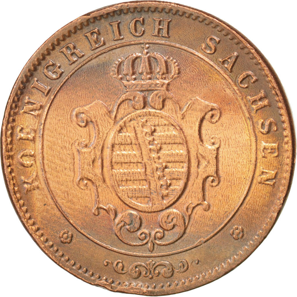 Coin, German States, SAXONY-ALBERTINE, Johann, 5 Pfennig, 1862, Dresde