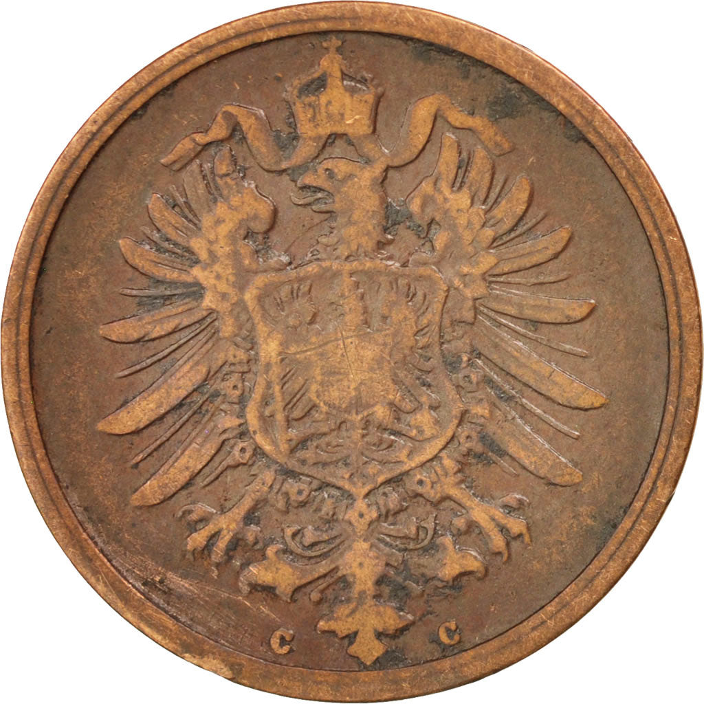 Coin, GERMANY - EMPIRE, Wilhelm I, 2 Pfennig, 1875, VF(20-25), Copper, KM:2