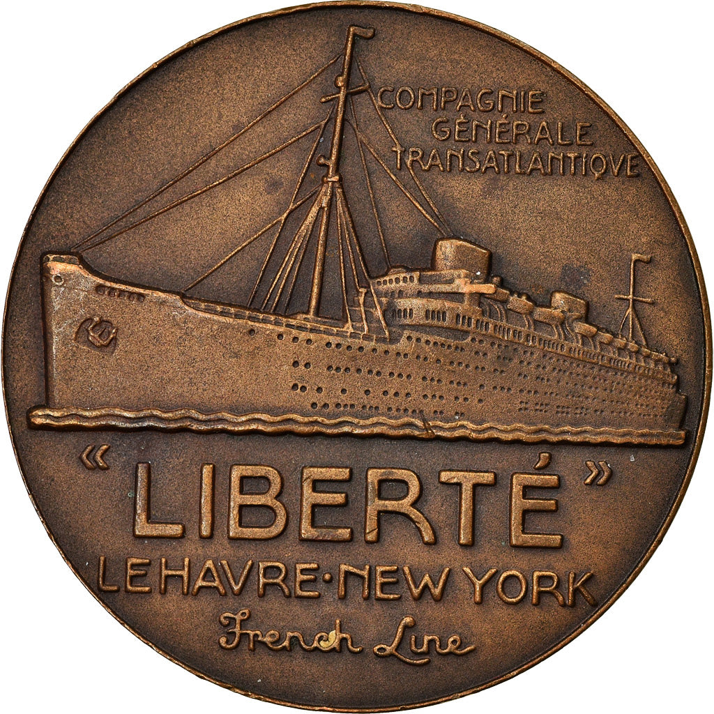 France, Médaille, Compagnie Générale Transatlantique, Liberté, Shipping