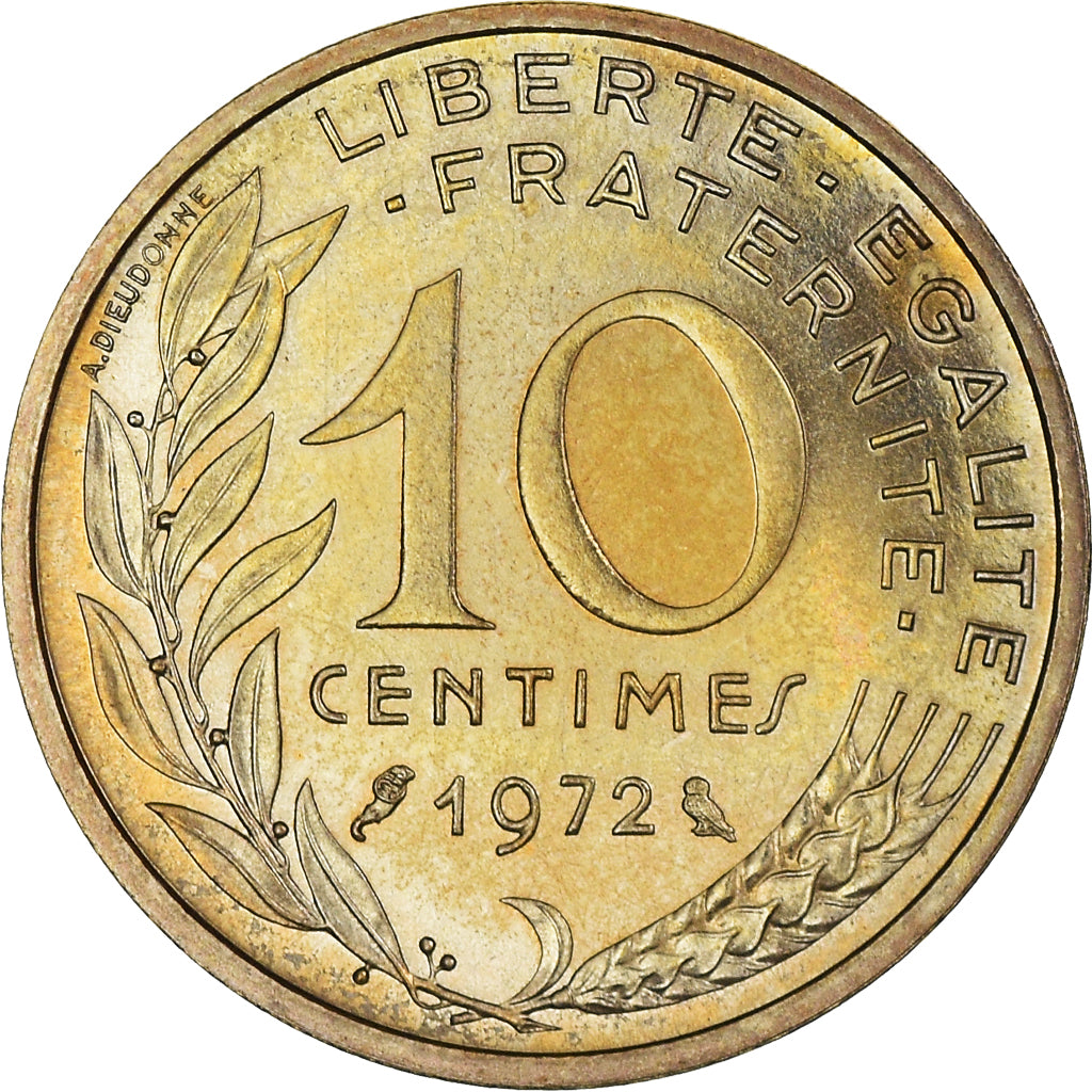 Coin, France, Marianne, 10 Centimes, 1972, Paris, FDC, MS(65-70)