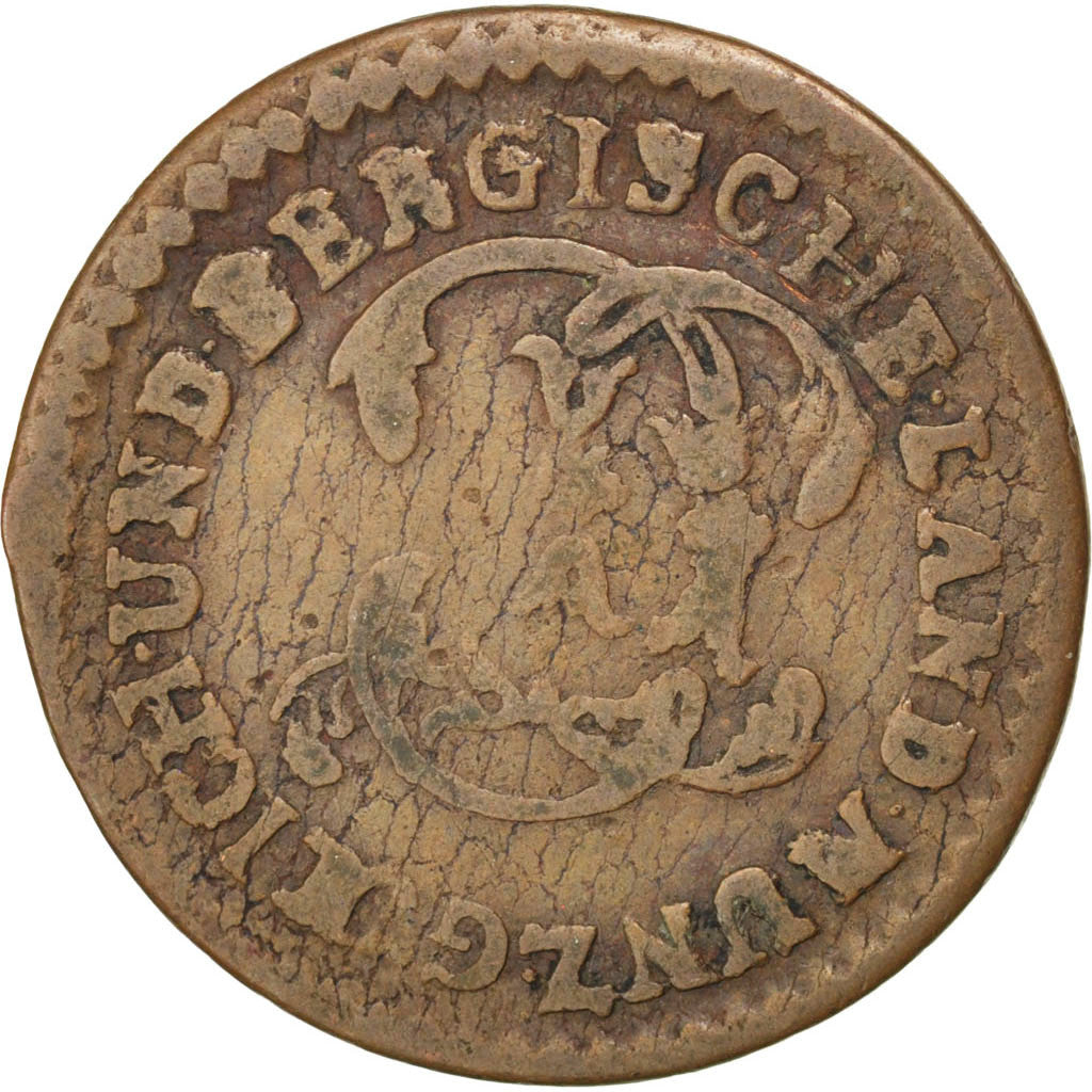 Moneta, Stati tedeschi, JULICH-BERG, Karl Theodor, 1/4 Stüber, 1785, MB+, Rame