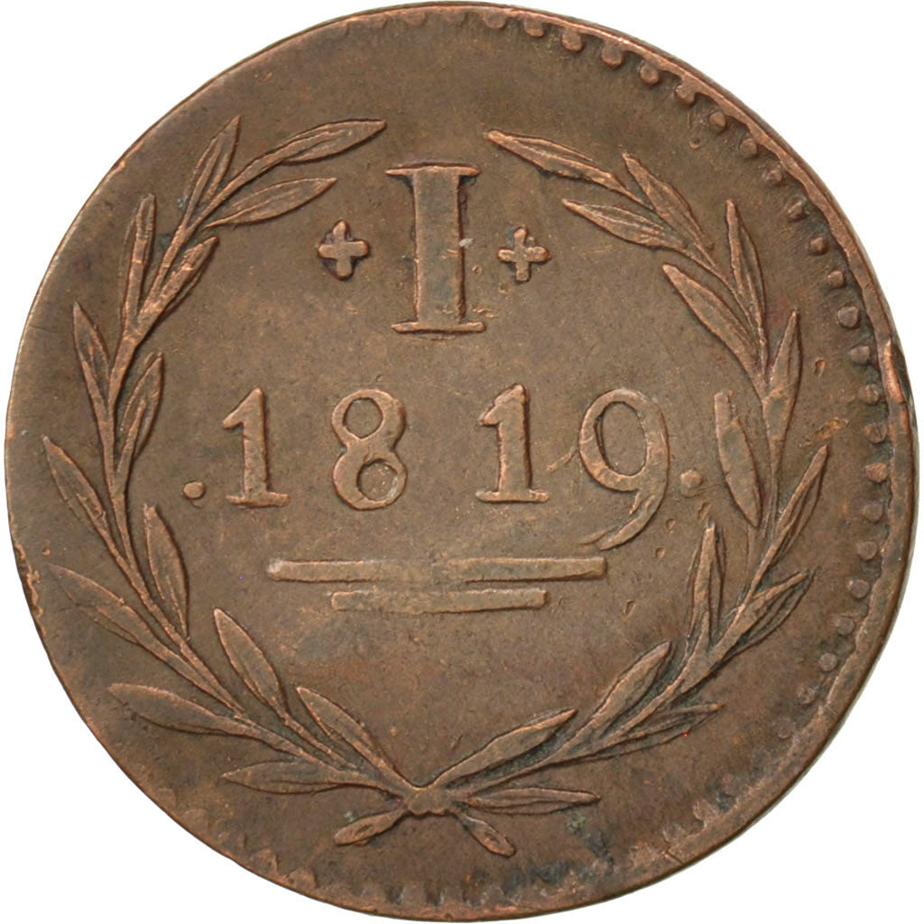 Coin, German States, FRANKFURT AM MAIN, Pfennig, 1819, Frankfurt, AU(50-53)