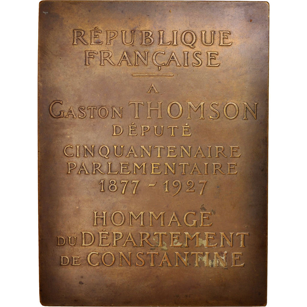 Francia, medalla, Gaston Thomson, Député, Département de Constantine, 1927