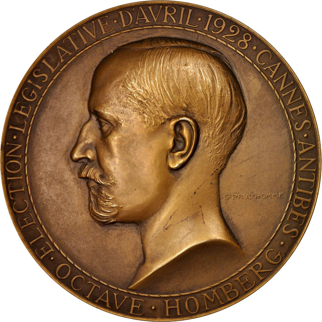 Francia, medaglia, Octave Homberg, Echec aux législatives, 1928, Bronzo